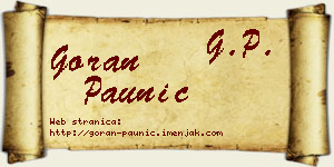 Goran Paunić vizit kartica